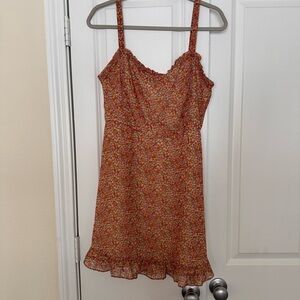 Floral Sundress in Red and Orange